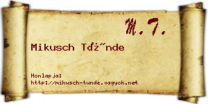 Mikusch Tünde névjegykártya
